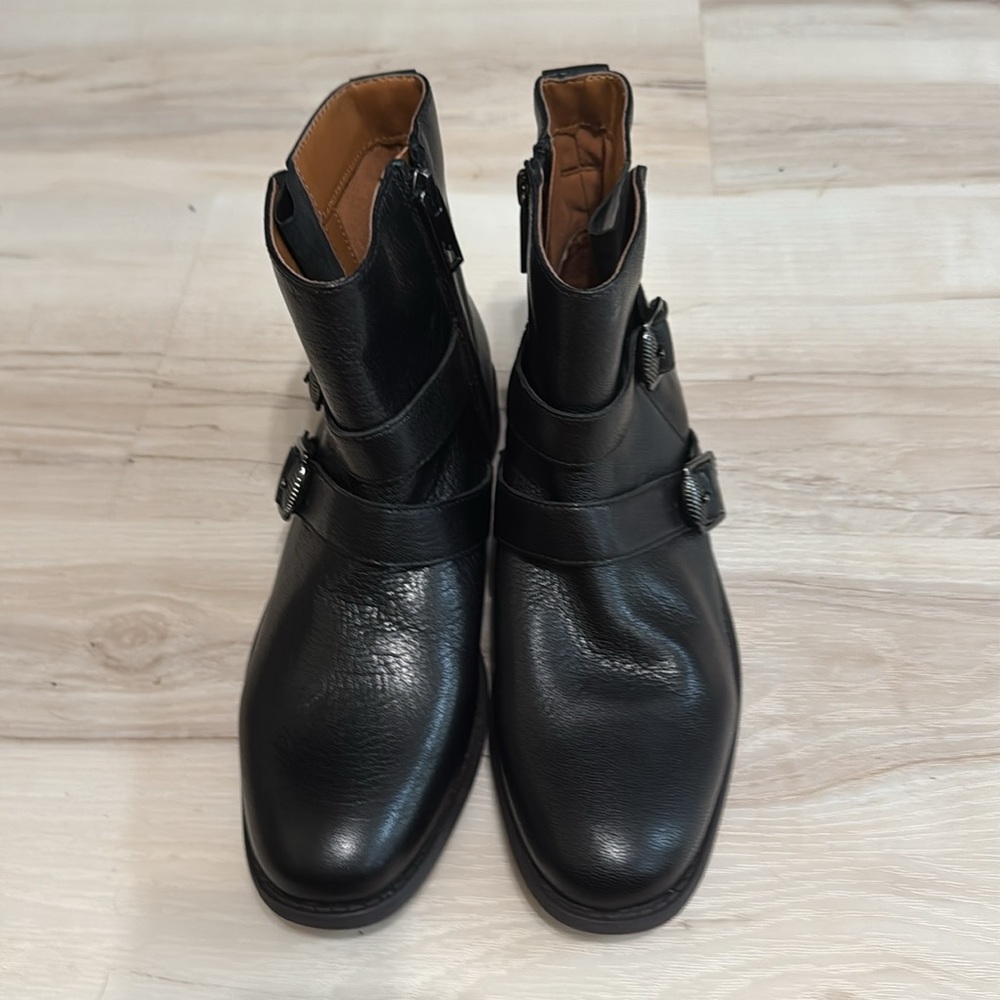 Franco Sarto Mirani Black Leather Moto Ankle Boots Women’s 7.5 - Picture 7 of 9